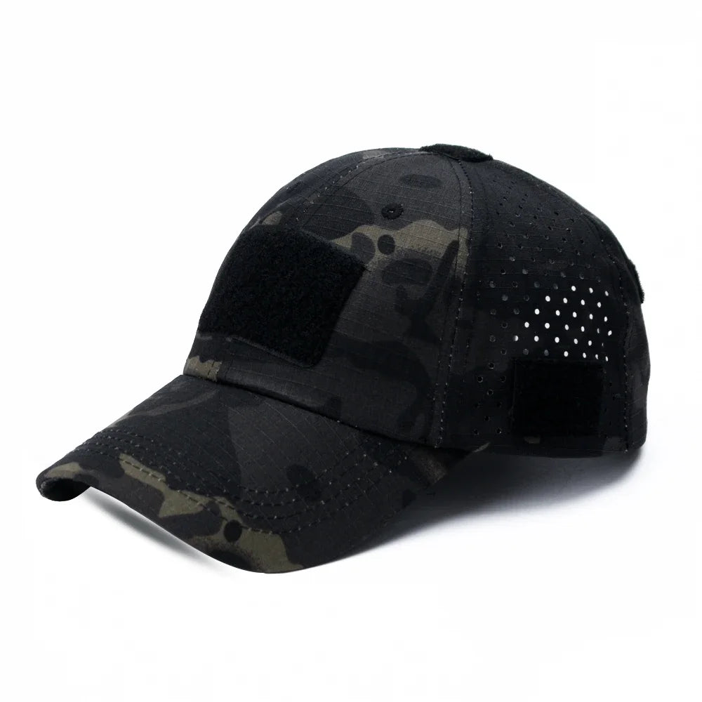Casquette de baseball camouflage respirante, chapeau de protection solaire pour sports de plein air, chasse, randonnée, camping, pêche