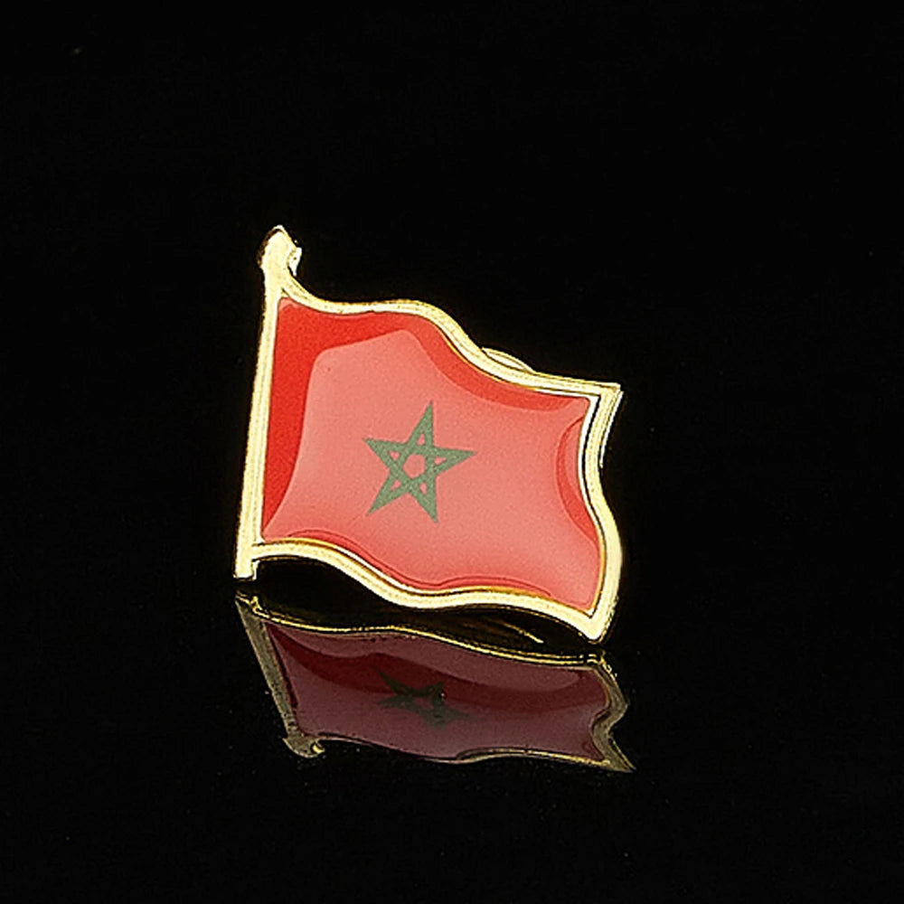 Epoxy Lapel Pin, Kingdom of Morocco National Flag, Official Suit Bag Badge/Brooch, Hat Accessories