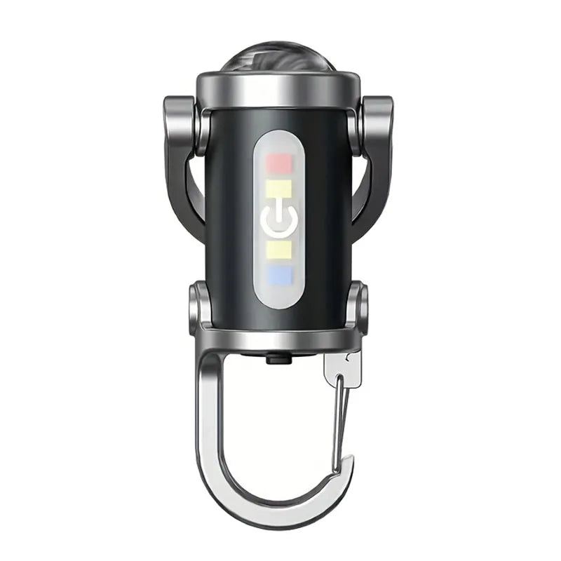 Mini lampe de poche porte-clés Rechargeable, lampe de travail COB, crochet extérieur, voyant d'avertissement d'urgence pour Camping, marche, randonnée