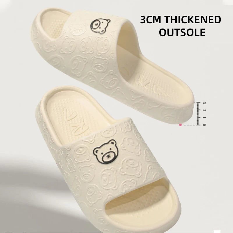 Pantoufles d'été EVA pour femmes, chaussures d'intérieur confortables à enfiler, Design de dessin animé mignon