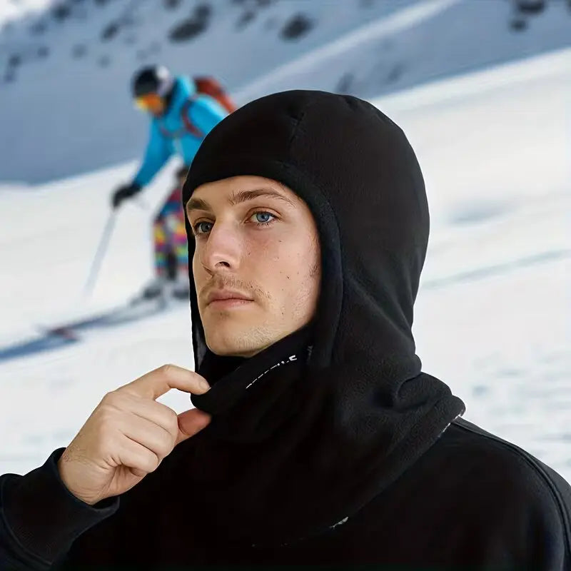 Fleece Balaclava Cycling Cap Cold-Resistant Windproof Warm Hood and Hat Thick Thermal Ski Windproof Cap Women Men