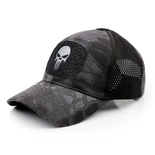 Casquette de Baseball en maille pour hommes et femmes, Camouflage, crâne, réglable, Airsoft, tactique de randonnée en plein air, nouvelle collection été 2024