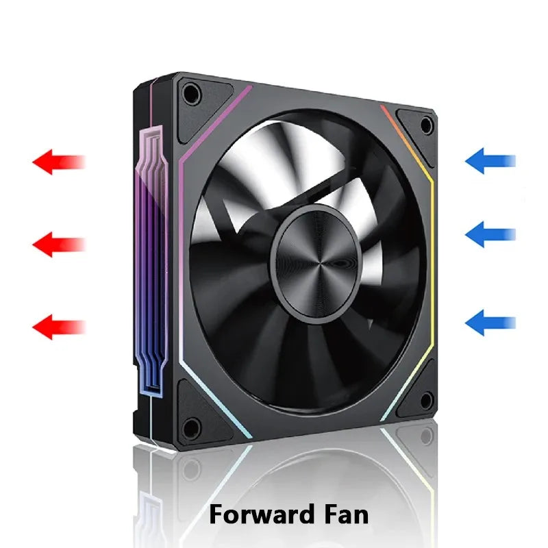 Ventilateur de boîtier PC ARGB LDPCSJ Prism 4RS 120 mm avec design miroir infini, synchronisation avec la carte mère, ventilateur de refroidissement CPU PWM 4 broches