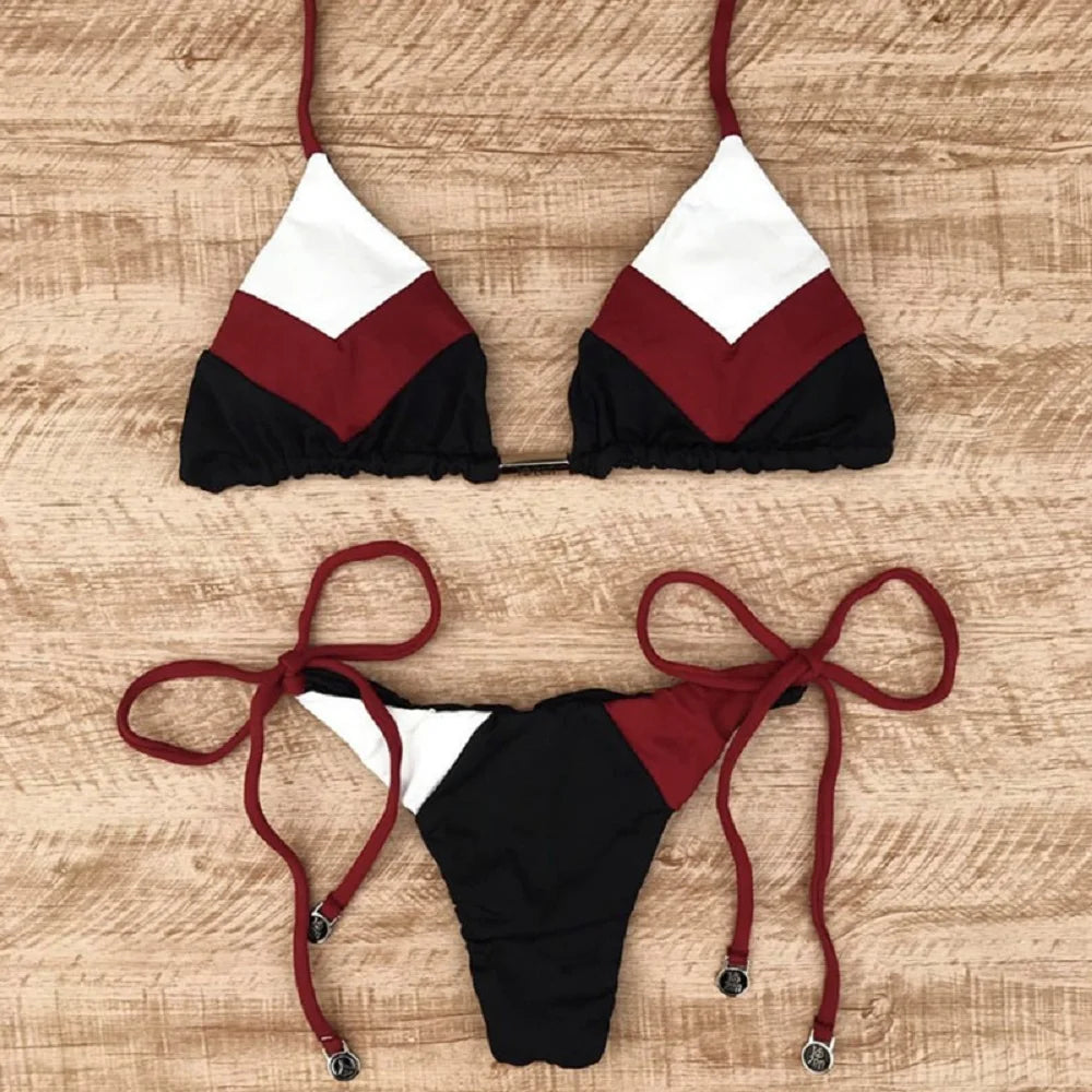 2023 Sexy Bikini multicolore maillot de bain femmes maillots de bain Push Up côtelé Bikini ensemble brésilien maillot de bain vêtements de plage baigneur Biquini