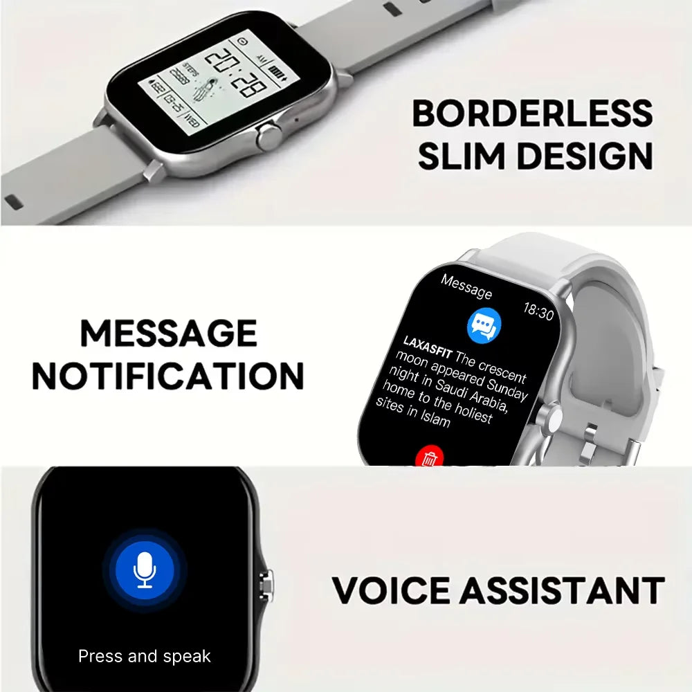 LAXASFIT 2026 Nuevo reloj inteligente con llamada Bluetooth, pantalla táctil completa, monitor de frecuencia cardíaca, reloj inteligente deportivo para hombre y mujer, regalo