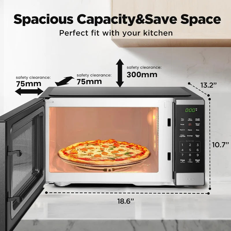 Microondas de encimera BLACK+DECKER de 0,9 pies cúbicos, 6 menús automáticos, bloqueo infantil, 10 niveles de potencia, inicio con un solo toque, panel digital