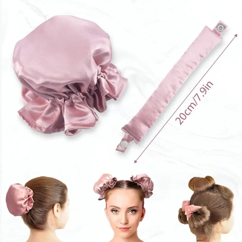 Lot de 2/4/6 pièces : Kit de bouclage sans chaleur en satin, bigoudis doux pour boucles de nuit, pour dormir, pour des boucles sans chaleur, bonnet de nuit pour boucles