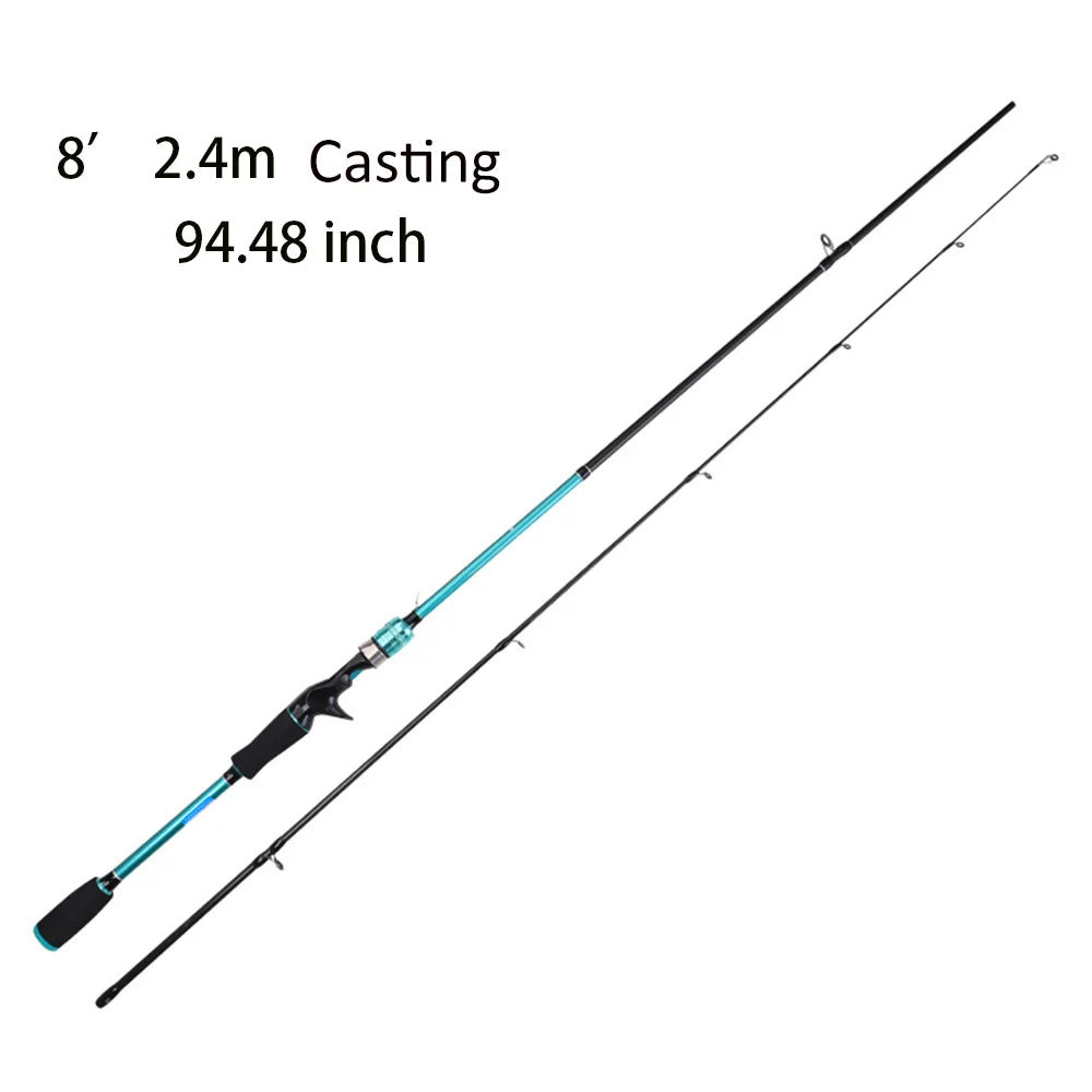 1.65m 1.8m 2.1m 2.4m haute teneur en carbone moulé moyen lourd M MH DOUBLE pointe basse coup mer eau douce tige de pêche