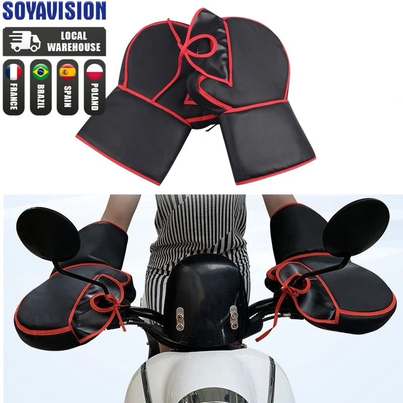 Manchons de Guidon Moto Imperméables — Gants Thermiques Hiver Scooter & Moto
