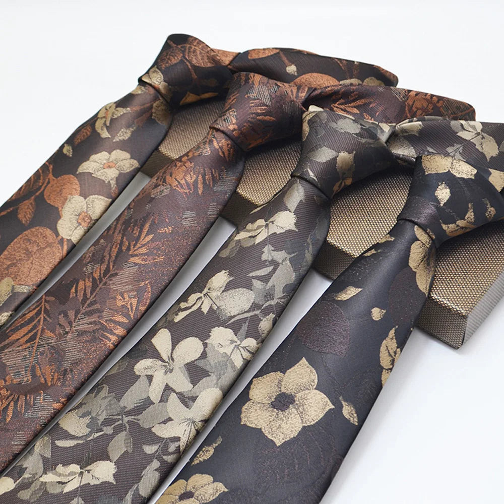 Corbata de jacquard de alta calidad para hombre, diseño floral de 8 cm, accesorios de corbata para uso diario, camisa, traje, corbata, regalos para fiestas de boda, corbata