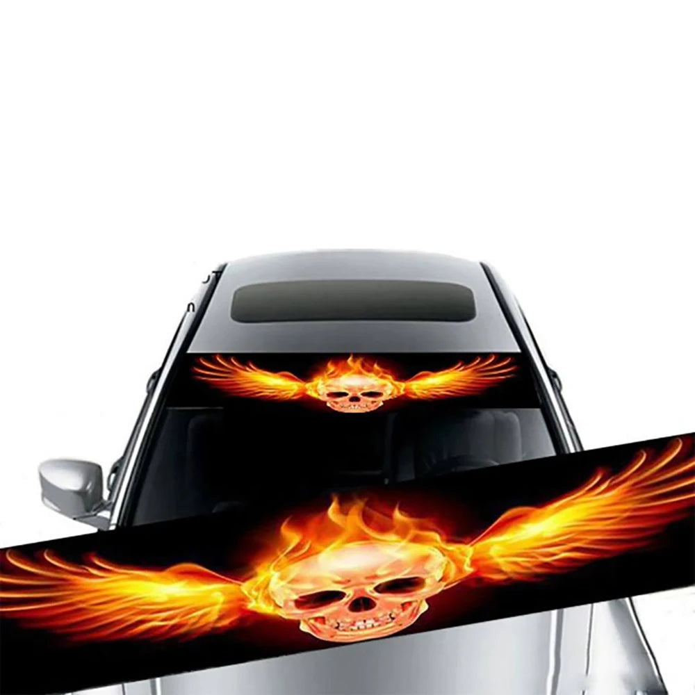 Car Windshield Sun Shade Stickers, 3D Vinyl Film for Car Front Windshield, Decorative Rear Sun Visor Stickers