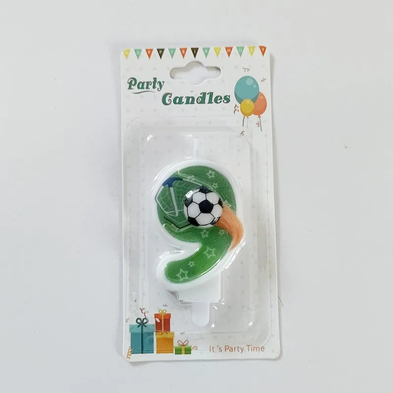 Bougies Gâteau Anniversaire Ballon Football Chiffres 0–9 — Décoration Fête Thème Sport