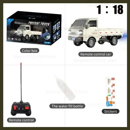 Voiture télécommandée à l'échelle 1:18, camion tout-terrain à dérive avec lumières de pulvérisation, cadeaux pour enfants, garçons, jouets de course RC pour enfants et adultes