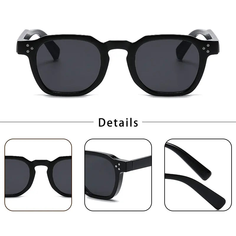 CATERSIDE Retro Square Sunglasses for Men, Punk Style, Trendy Brand, Women's Sunglasses, Travel, Party, UV400 Protection, Summer Style