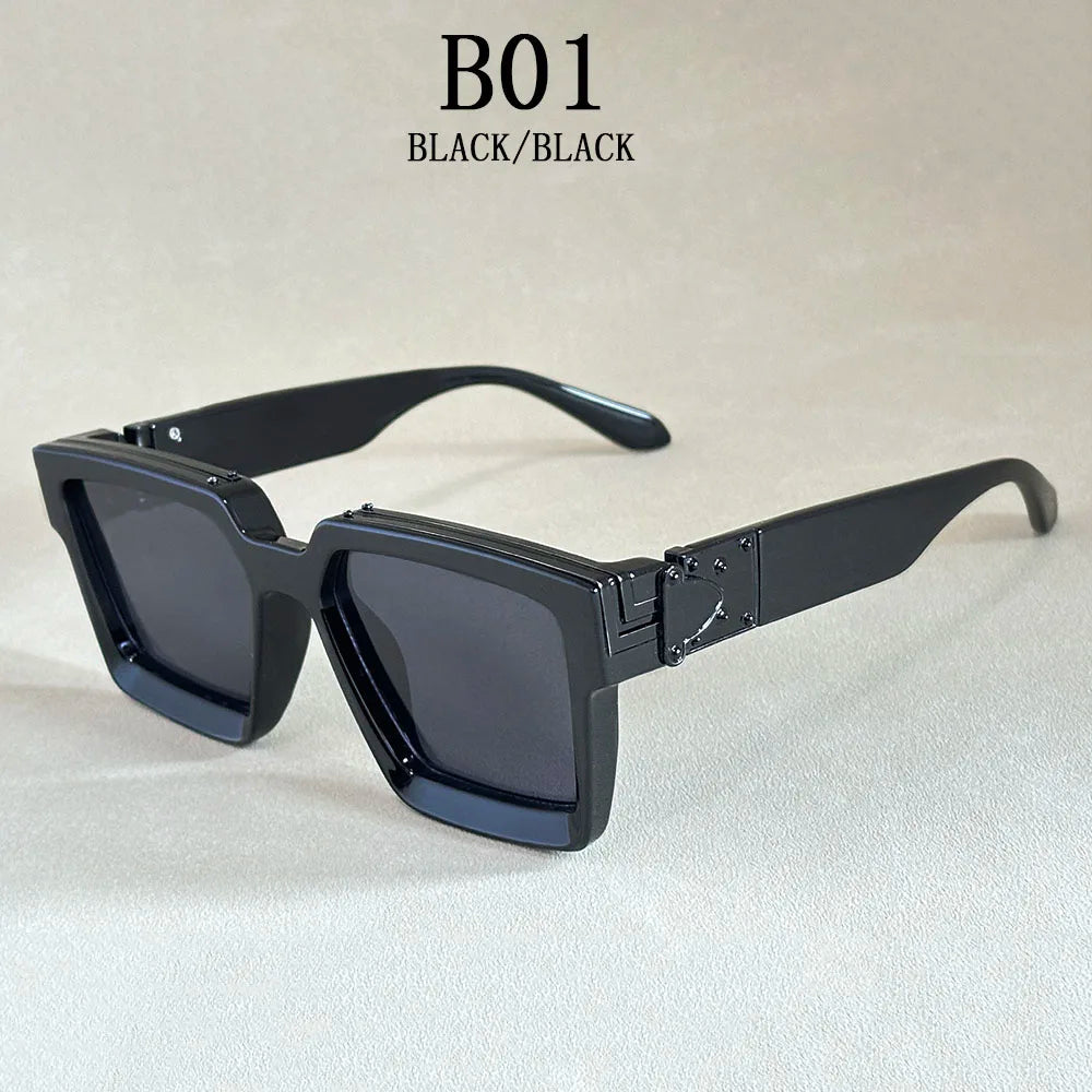 Lunettes de soleil carrées pour hommes rétro — femmes, mode, vintage, vacances, 2025