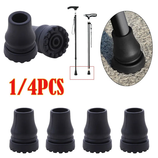 Bâton de marche antidérapant 16-22mm, béquille, coussinets inférieurs, protection d'escalade, randonnée, trekking, pointe de poteau, 1/4 pièces