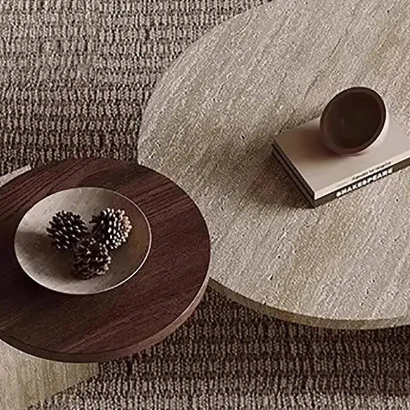 Table basse ronde Wabi Sabi — design unique, moderne, salon, meubles maison