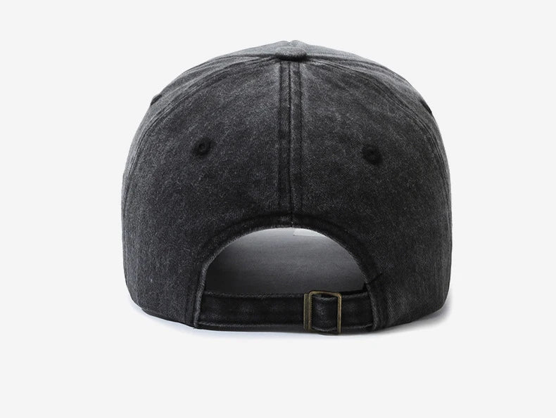 Gorra de béisbol retro desgastada informal para deportes al aire libre para cuatro estaciones, gorra de sol de primavera y otoño, gorra bordada con letras para hombres