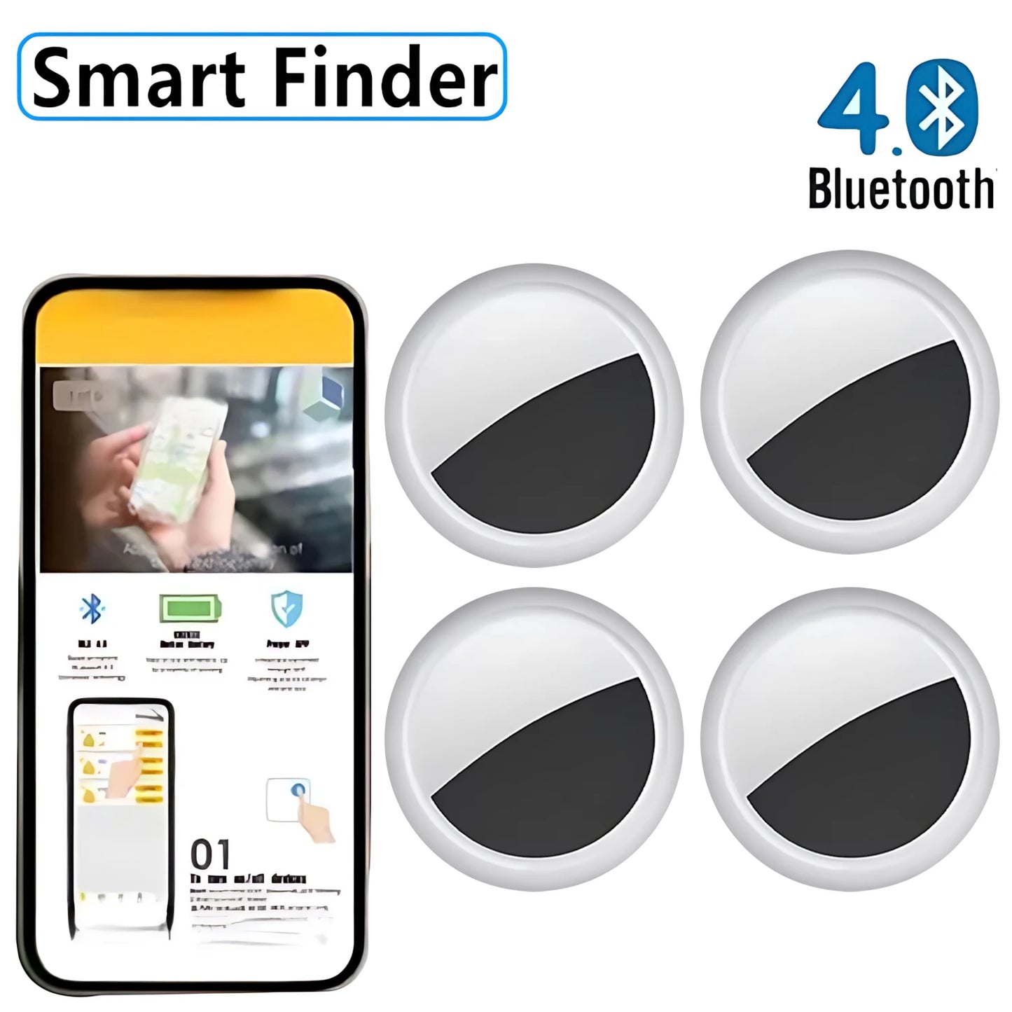 Mini Smart Bluetooth GPS Tracker, works with Android and iOS system, listening tracker, Mini Global Locator, Pet Key Finder