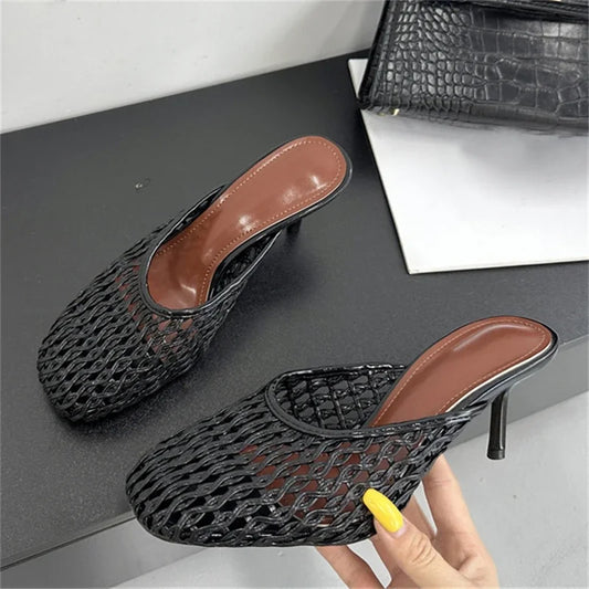 Mules Tête Carrée Talons Aiguilles Femme — Style Élégant & Tendance