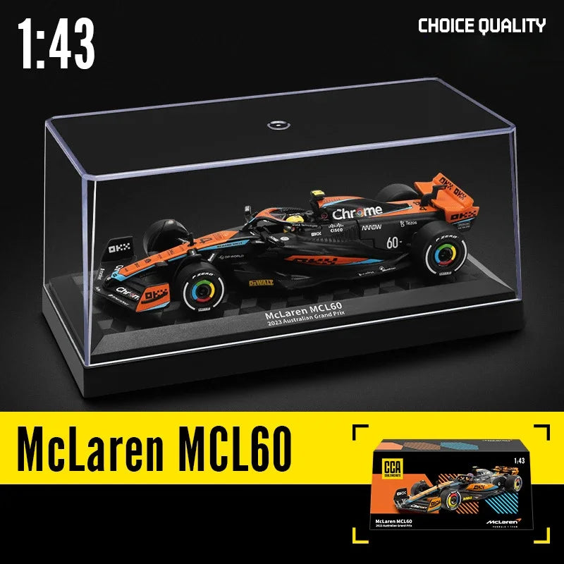 1/43 McLaren F1 MCL60 Racing Car Model Display Box Kids Toy Collectible Car Boy Friend Gift Home Decor Miniature Car