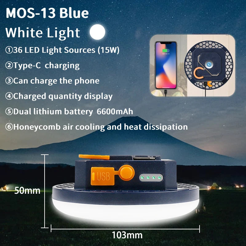 MOSLIGHTING 9900mAh Rechargeable lumière puissante lanterne de Camping avec aimant lumière forte lampe de poche Portable lampe de tente LED de travail
