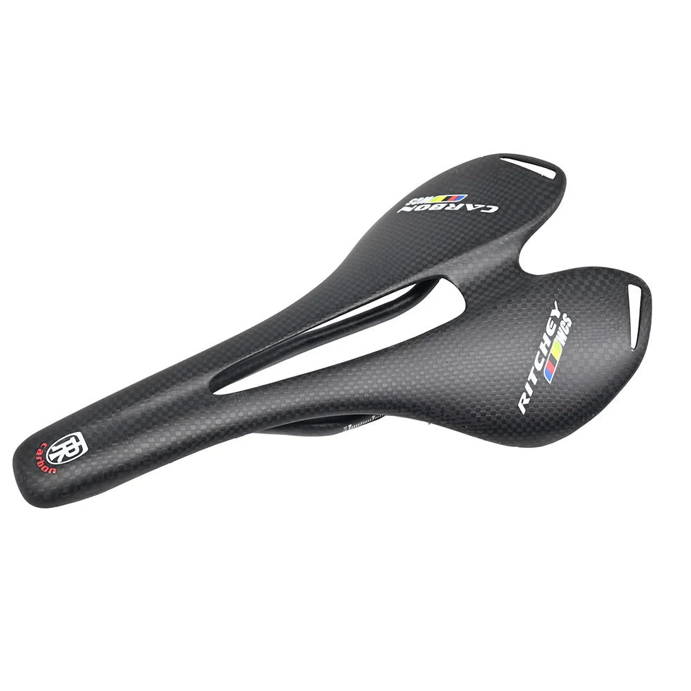Asiento de bicicleta ultraligero de carbono 3K, sillín de carreras MTB, sillín de bicicleta de carretera ondulado para hombres, colchoneta de asiento de ciclismo, Pieza de repuesto