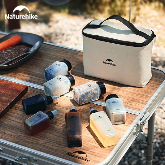 Natureifa-Pot d'assaisonnement de cuisine de camping, récipient à épices portable, fournitures de batterie de cuisine, poudre liquide, barbecue, boîte d'assaisonnement de pique-nique