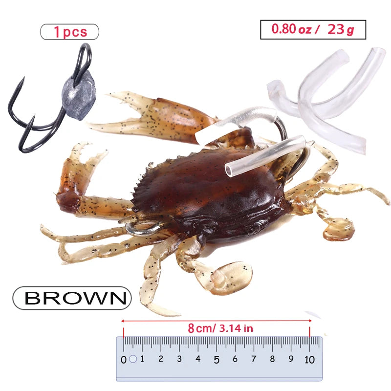 ZUKIBO Leurres Souples en Crabe — Appat Fond Pêche en Mer