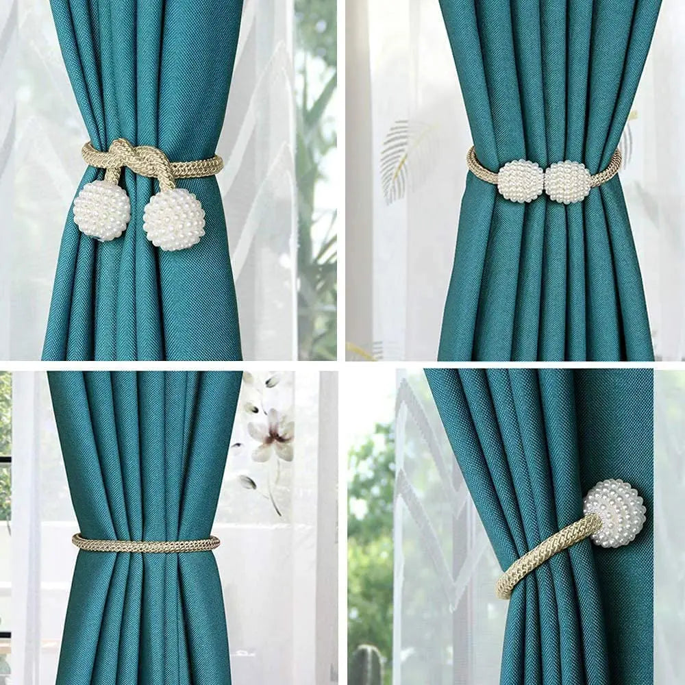 2/4 pièces perle magnétique rideau pince porte-rideau cravate boucle Clips suspendus boule boucle cravate arrière rideau décor accessoires