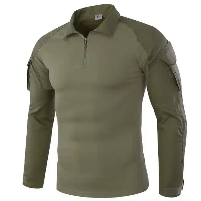 T-Shirts de randonnée tactiques en plein air pour hommes, Combat militaire de l'armée CP Camouflage à manches longues, chemise d'escalade de chasse, vêtements de Sport en coton