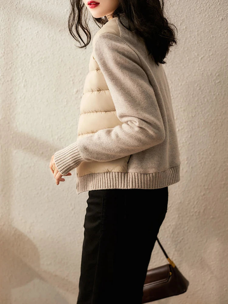 2025 Winter Patchwork Parka Women Down Jacket Ultra-Light Warm Casual Coat Female Oversized Down Outerwear