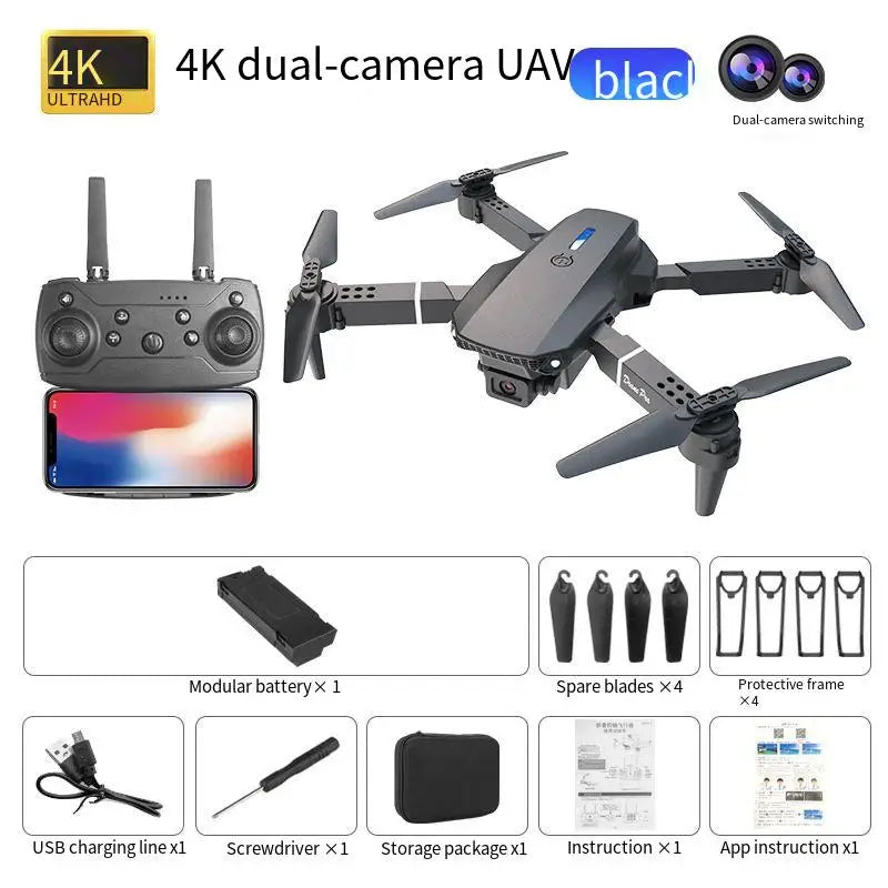 New E88 Foldable Drone 4K Dual Camera High Definition Aerial Photography Quadcopter Remote Control Aircraft