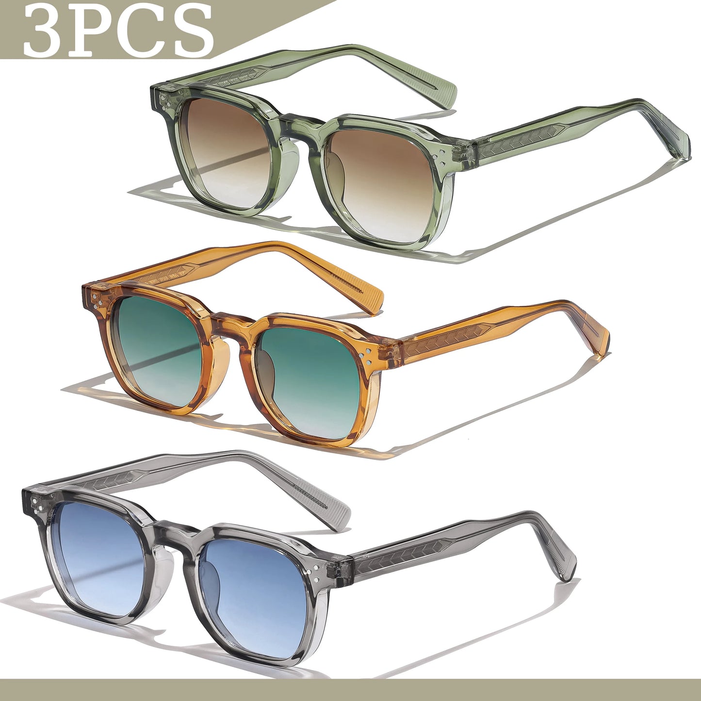 1/2/3 pièces en gros nouveau carré rétro lunettes De Soleil hommes mode Punk lunettes De Soleil femmes lunettes De Voyage Lunette De Soleil Femme UV400