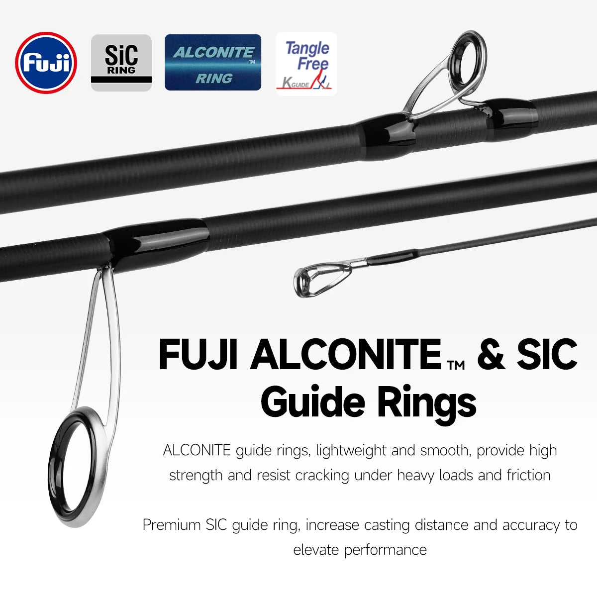 HANDING Canne à pêche monocoque avec poignée entièrement en carbone CORVUS CORAX Toray 40 + 36 tonnes, anneaux de guidage FUJI ALCONITE et SiC en Fiber de carbone