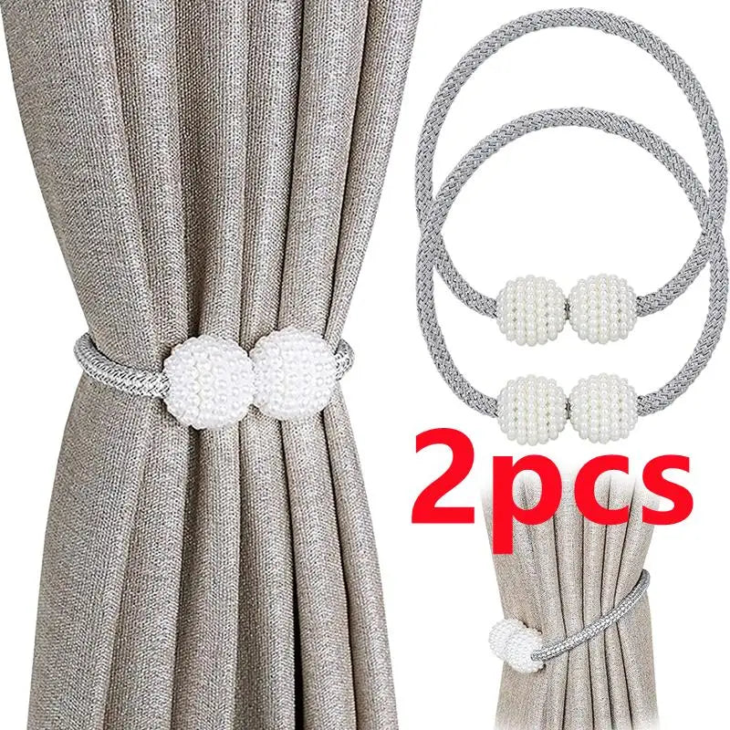 2/4 pièces perle magnétique rideau pince porte-rideau cravate boucle Clips suspendus boule boucle cravate arrière rideau décor accessoires