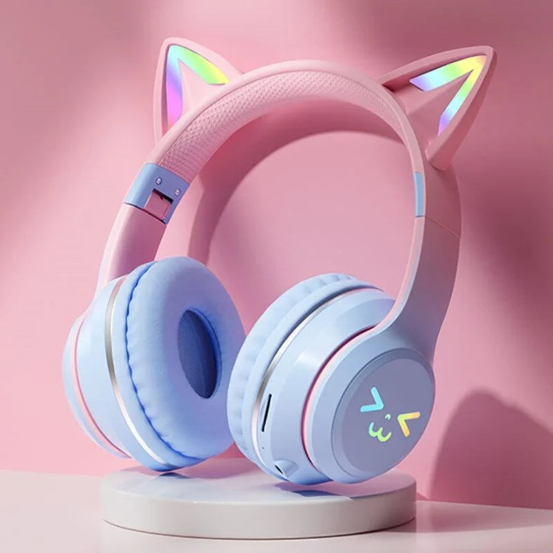 GRB Glow Gaming Mediator Set, Gamer Stereo Bass, Cat Ear, Wireless Earpods, Bluetooth Earbuds, TYPE-C Cable, Bluetooth Headset, Hands-free