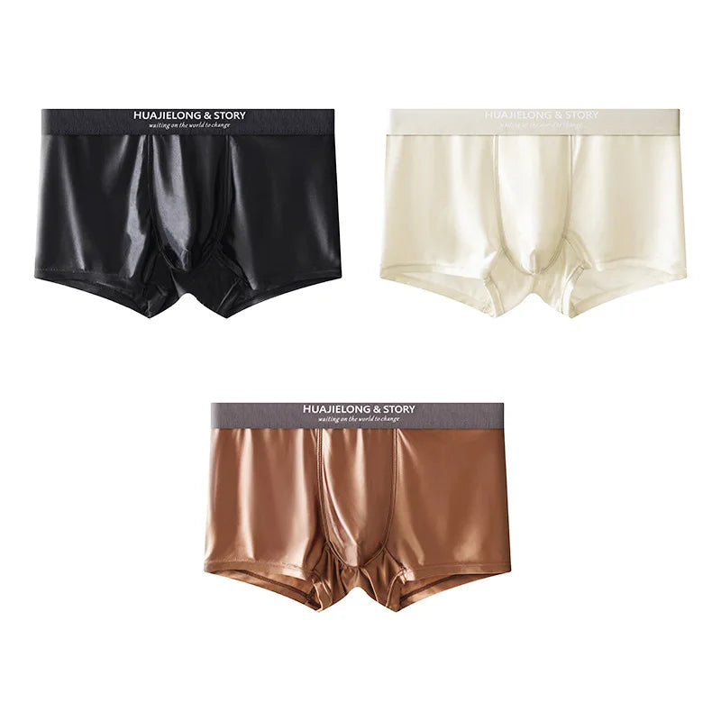 Boxer Satin Soie Homme — Respirant, Mince & Sans Couture