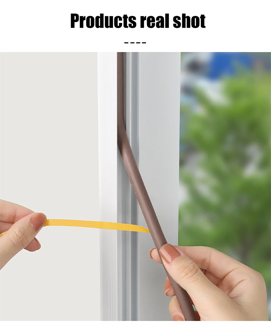 Bande d'étanchéité pour porte, 5m/10m, auto-adhésive, bouchon de tirage, isolation des fenêtres, bande d'étanchéité en caoutchouc anti-bruit