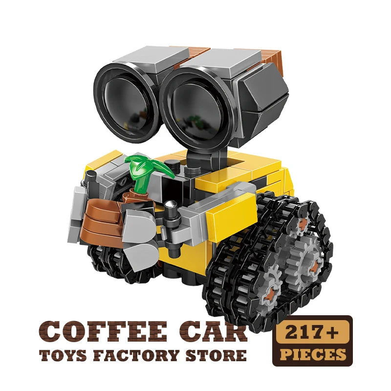 Mini robot espacial MOC, bloques de construcción, juguetes, modelo de Bot sobre orugas, película clásica, bloques de ciencia ficción, muñecos para niños y adultos, regalos de Navidad, 217 piezas