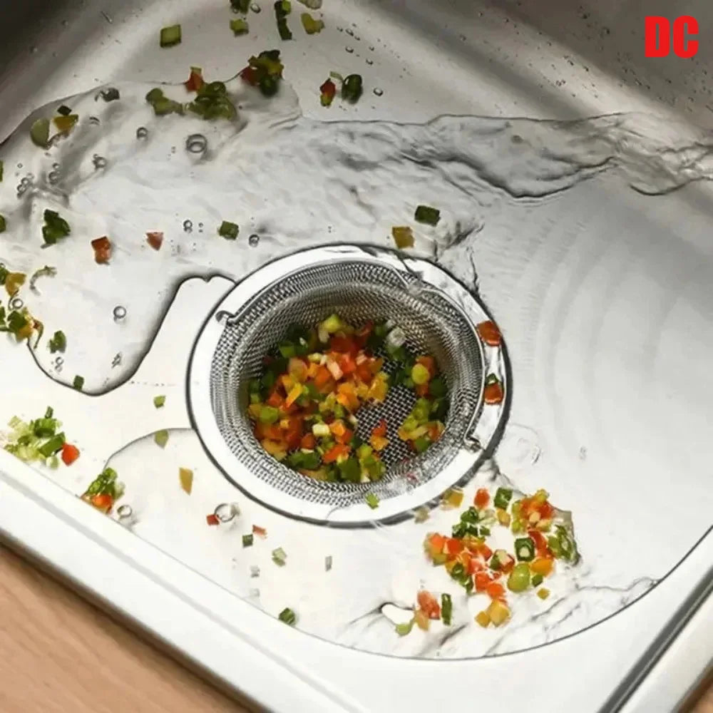 Filtro de fregadero de cocina de acero inoxidable, recogedor de residuos de alimentos/cabello, mantenga su bañera limpia, 1 pieza