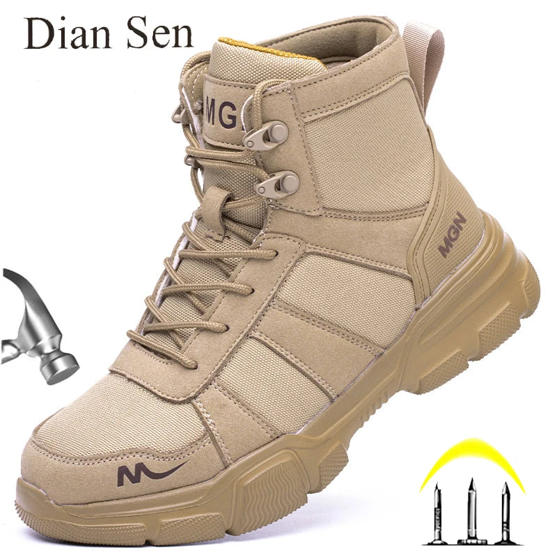 Work Boots Indestructible Safety Shoes Men Steel Toe Shoes Puncture Proof Sneakers Women Non-slip Work Shoes Tactical Boots For Men