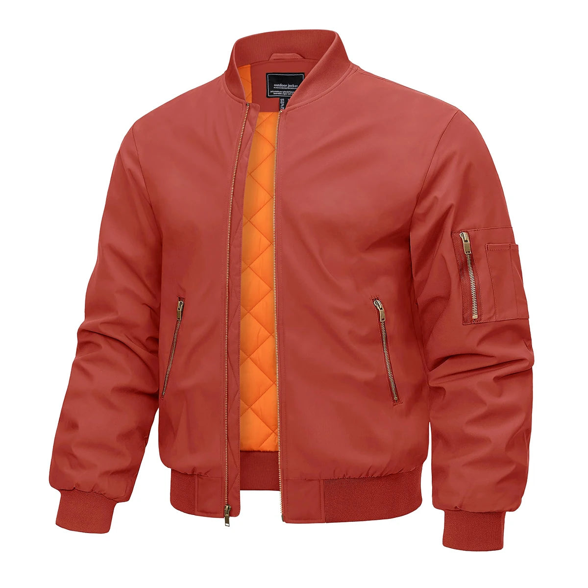 MAGCOMSEN Bomber jacket men's warm zip winter padded casual coat baseball windproof pilot varsity jackets
