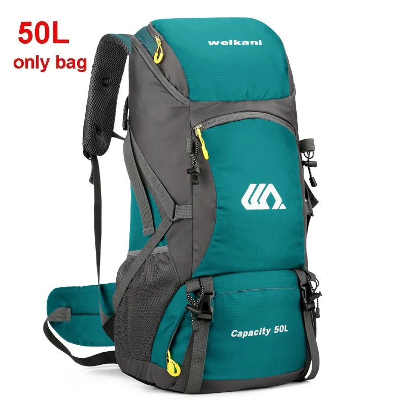 Sac à dos d'escalade en nylon pour homme, sac à dos de camping, sac à dos de randonnée, sports de plein air, canadisme, trekking initié, sac à dos de voyage, 50l