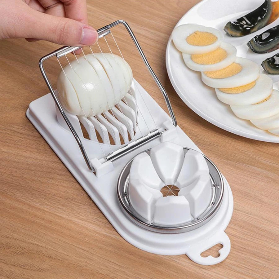 Coupe-œufs multifonctionnel à Base PP 2 en 1, coupe-œufs à traction en fil d'acier inoxydable pour suspendre des outils d'accessoires de cuisine de haute qualité