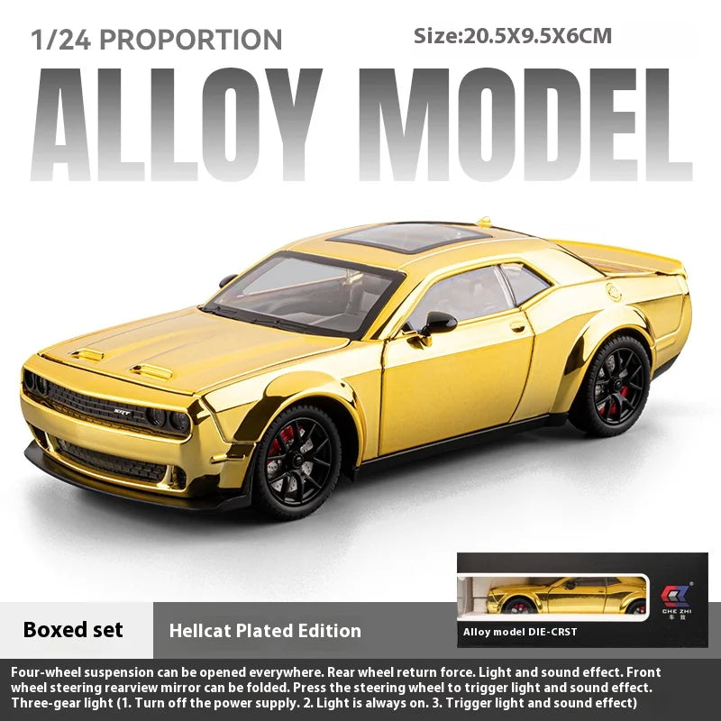 Modèle de muscle car américain 1:24 en alliage — son et lumière, cadeau d'anniversaire enfant