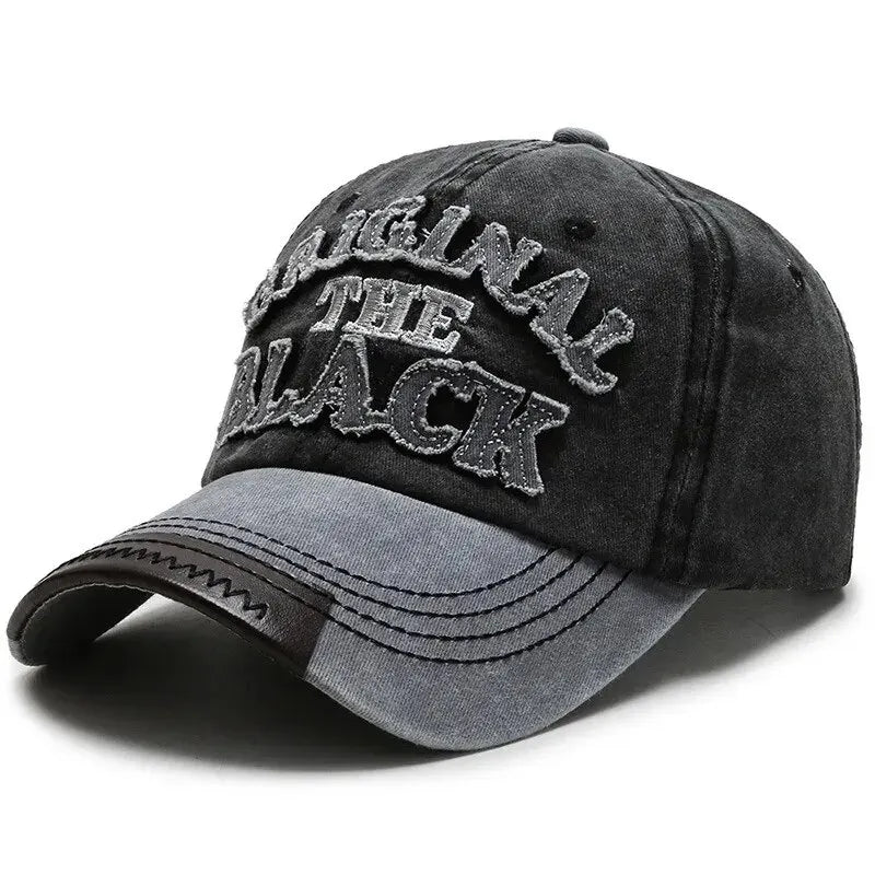 Casquette de Baseball Vintage unisexe, chapeaux en coton délavé pour hommes et femmes, casquette décontractée avec lettres noires brodées, casquette de sport de plein air