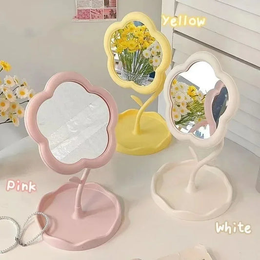 Miroir de bureau Design floral mignon, décoration créative pour chambre à coucher, cadeau de haute valeur esthétique, miroir décoratif de vanité de Style Gao Yan