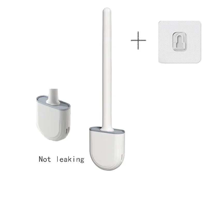 Nettoyeur de brosse de toilette suspendu en Silicone, avec manche Long, nettoyeur Flexible, brosse de salle de bain, support à séchage rapide, accessoires de salle de bains