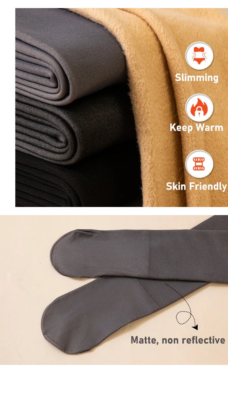 Collants thermiques épais pour femmes, collants translucides, bas thermiques, taille haute, élastique, mince, sexy, velours, sourire, leggings, hiver